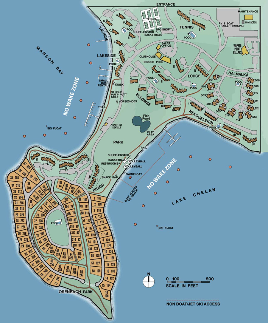 Lake Chelan Rentals  Wapato Point Manson Rentals  Wapato Point Map